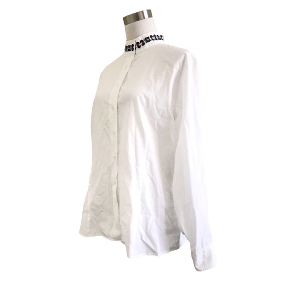 Pendleton Embroidered Collar Button Up Long Sleeve Dress Shirt White XL - Picture 4 of 7